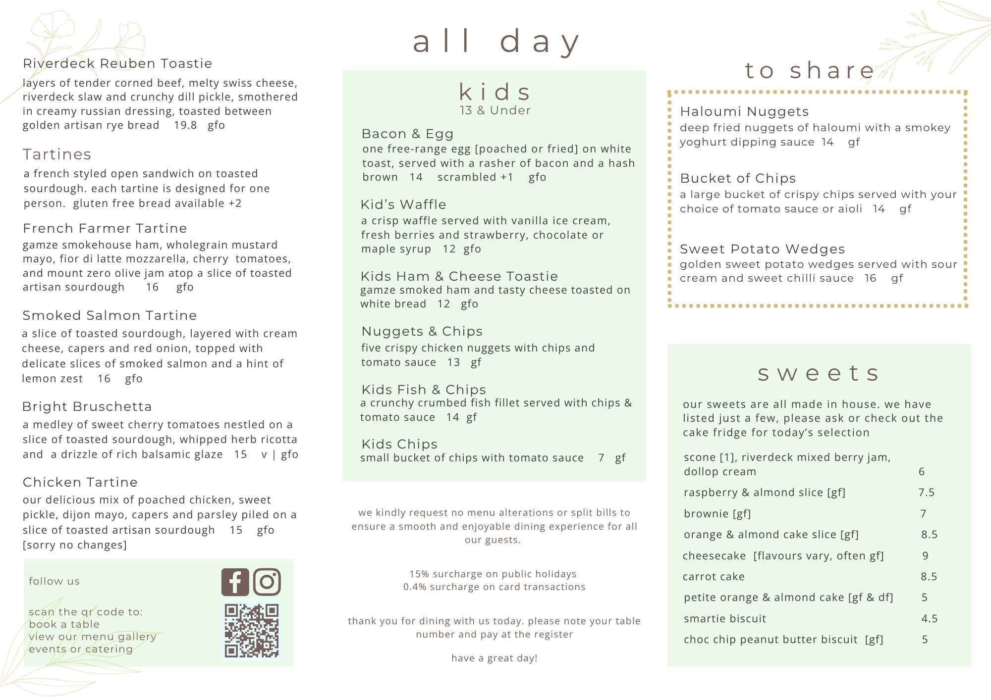 All day Summer Menu