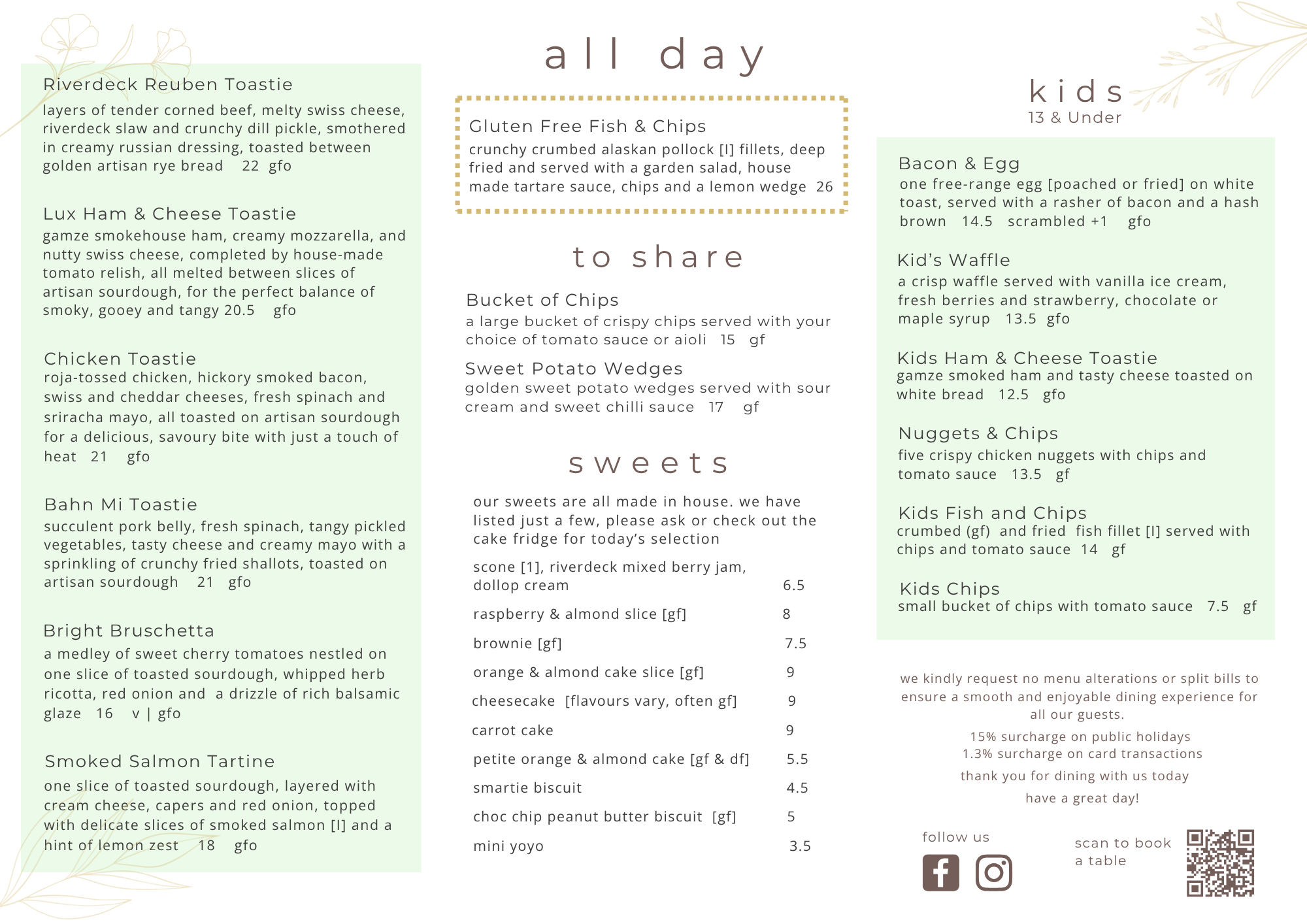 All day Summer Menu